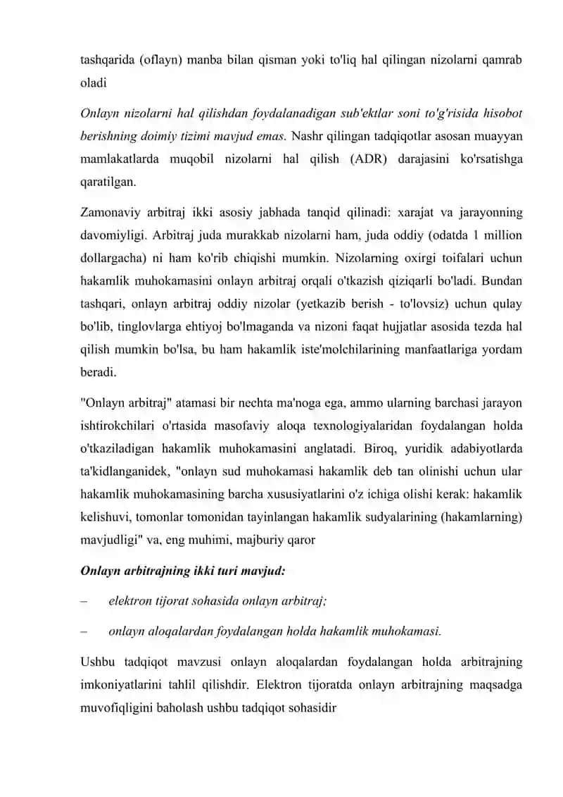 Onlayn arbitraj jarayonlarini olib borishning huquqiy tartibi 3