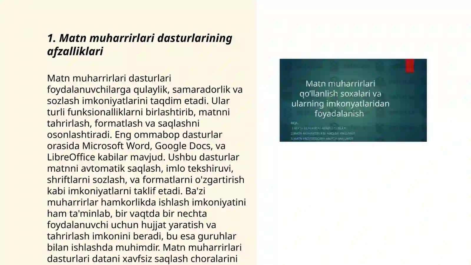 Matn muharrirlari dasturlaridan foydalanish 3