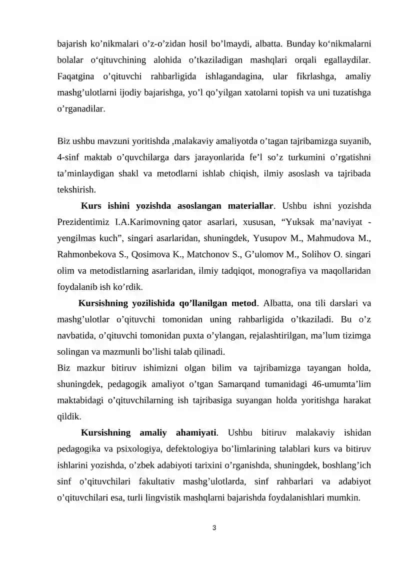 Harakatni bildiruvchi so'zlarga oid bilimlarni o'rgatish metodikasi 3