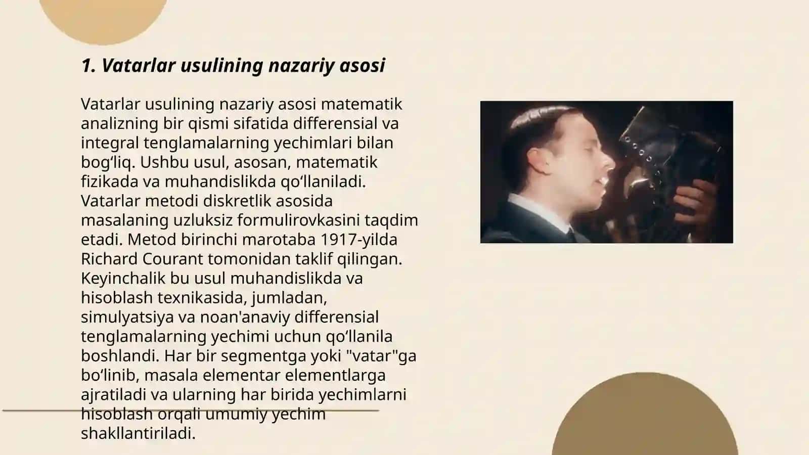 Vatarlar metodining nazariy asoslari 3