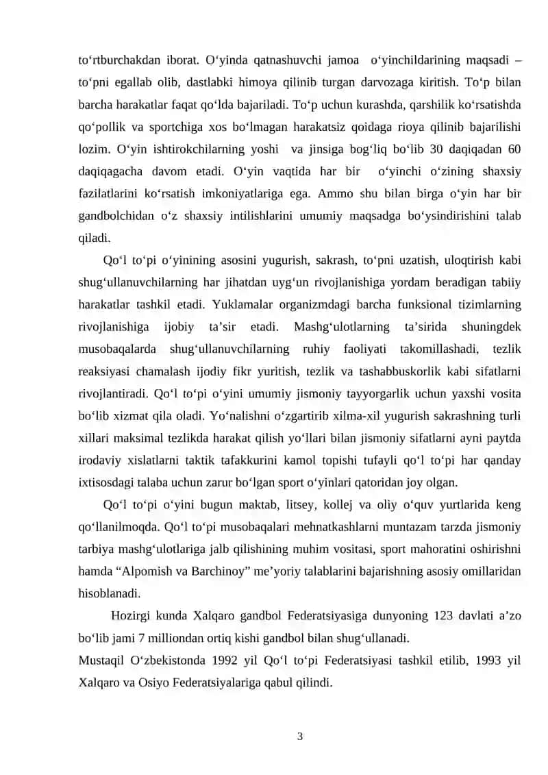 "Gandbol o’yin texnikasi haqida nazariy ma’lumot" 3