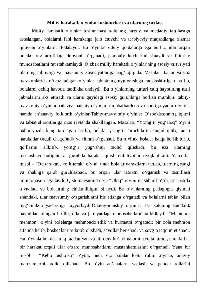 Milliy harakatli o‘yinlarni o‘rgatish 3