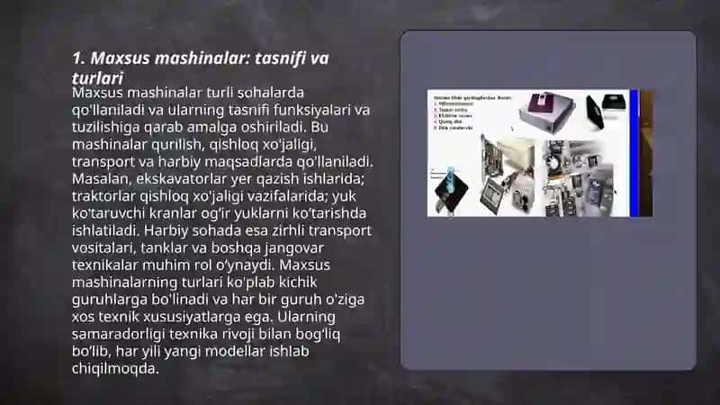 Maxsus mashinalar: tasnifi va turlari 3