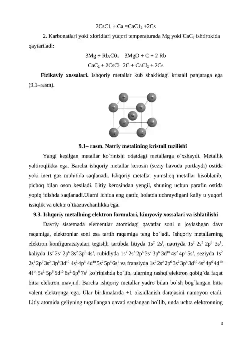 Davriy sistеmani ishqoriy mеtallar guruhi 3