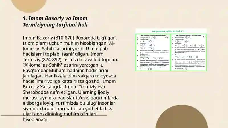 Imom Buxoriy va Imom Termiziyning hadis ilmiga qoʻshgan hissalarini qiyosiy tahlili 3