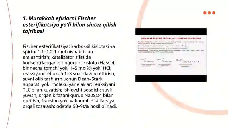 Murakkab efirlarga hos tajribalar 3