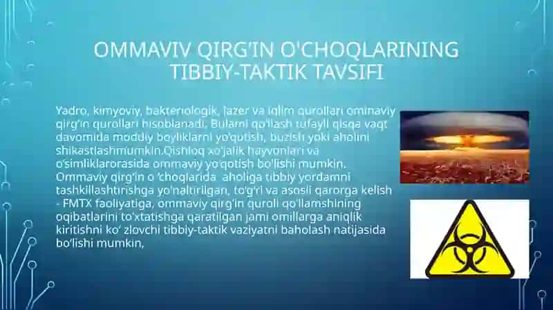 Ommaviy qirg'ino'choqlarining tibbiy-taktik ta'vsifi 3
