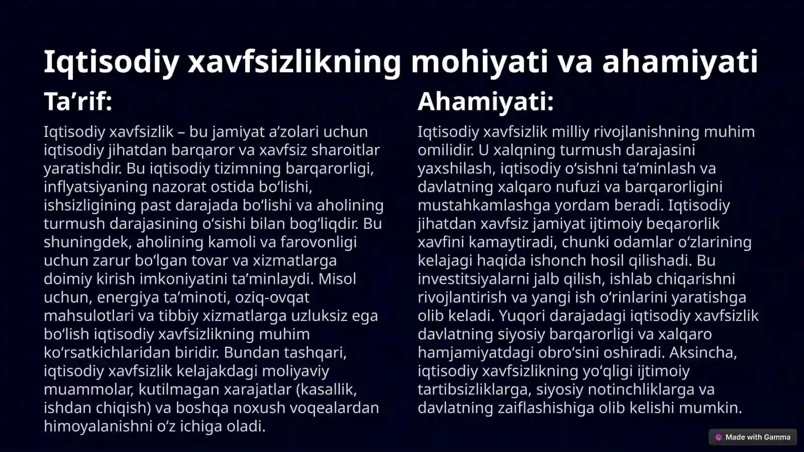 Moliya, pul-kredit tizimida iqtisodiy xavfsizlikni taʼminlash dastaklari 3