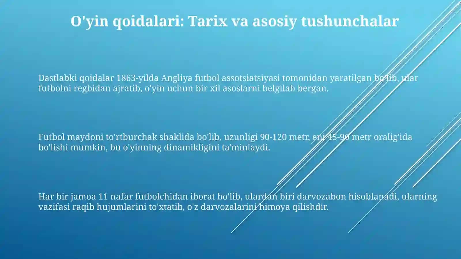 Futbolda o'yin qoidalari va ularga rioya qlish 3