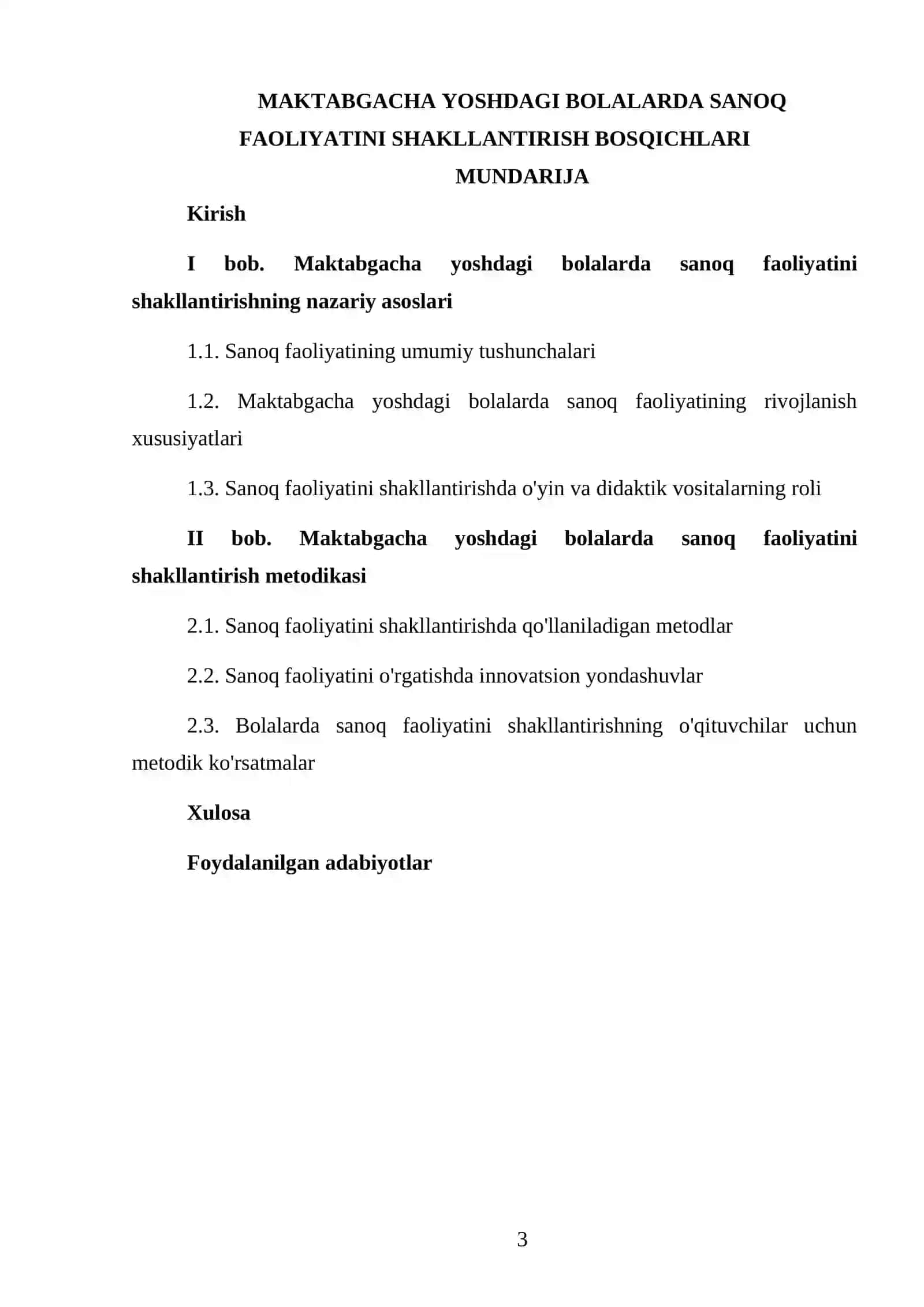 ELEMENTAR MATEMATIKA FANI FANIDAN TAYYORLAGAN KURS ISHI 3