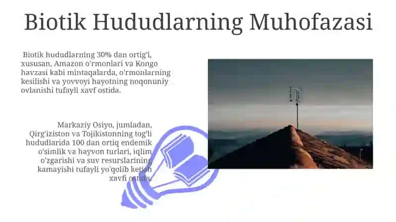 Yer Biotik Hududlarining O'zaro Aloqasi 3