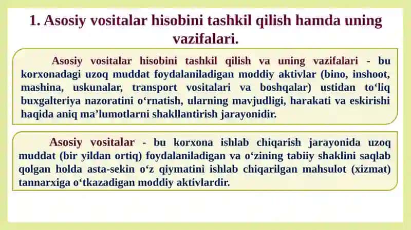 Asosiyvositalar hisobi 3