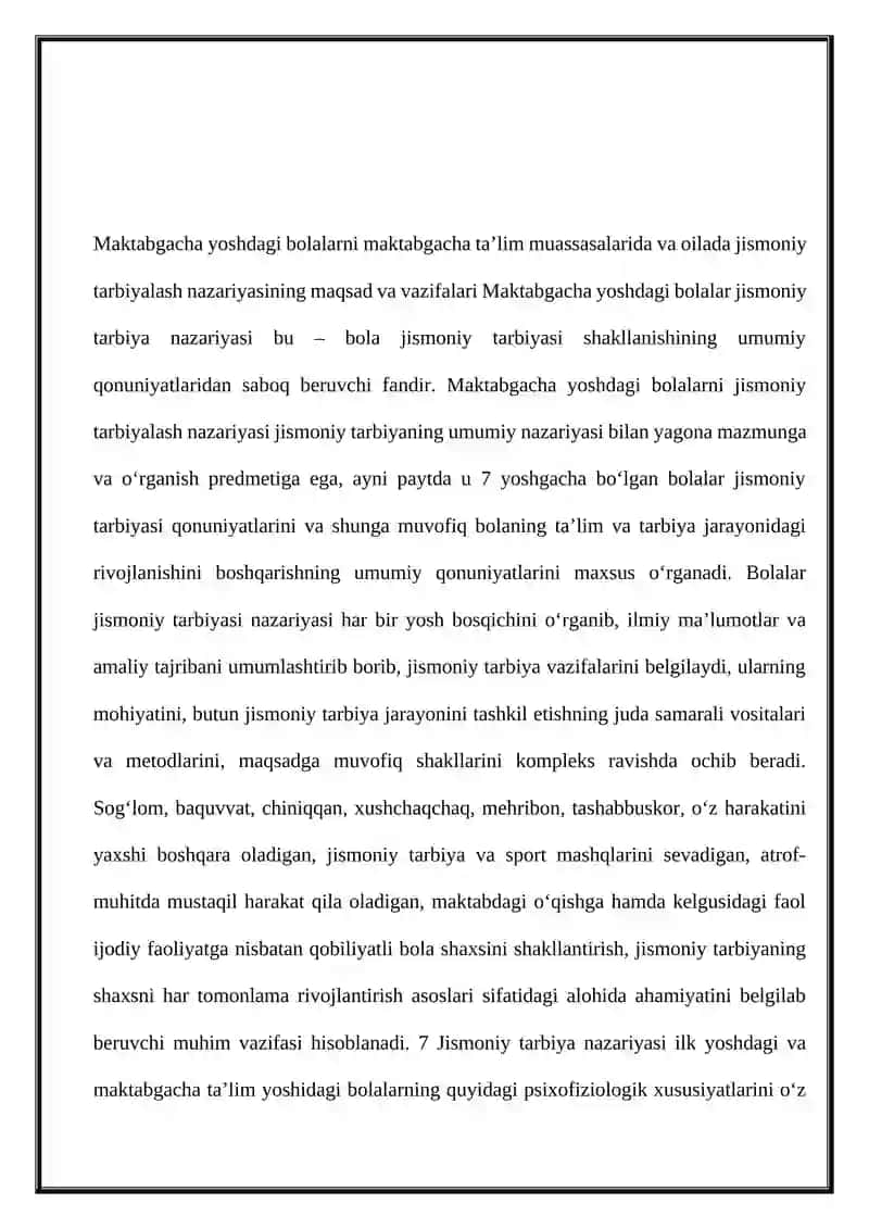 Bolalar jismoniy tarbiyasi fanning maqsad va vazifalari. 3