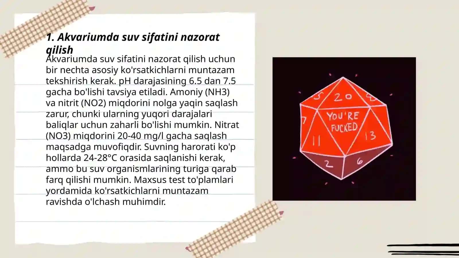 Akvarium va terroriumda yashovchilarni parvarishlashning shart sharoitini o'rganish 3