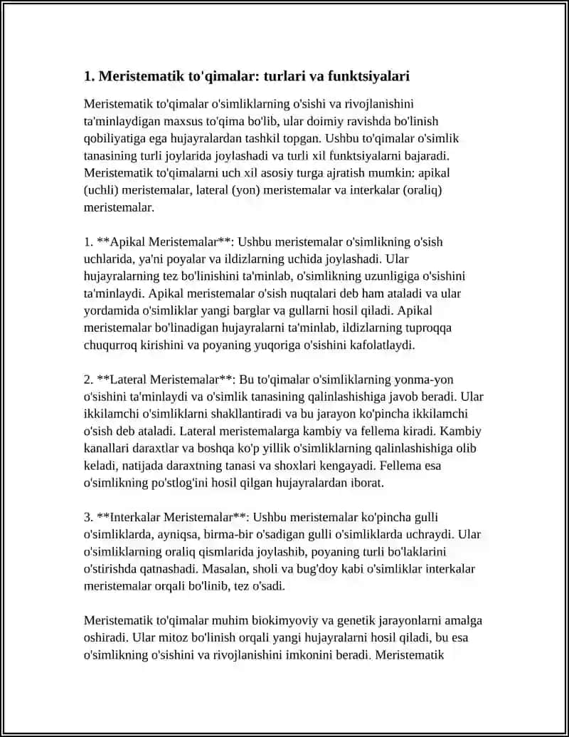 O'SIMLIKLAR TO'QIMALARI VA ULARNING KLASSIFIKATSIYASI 3