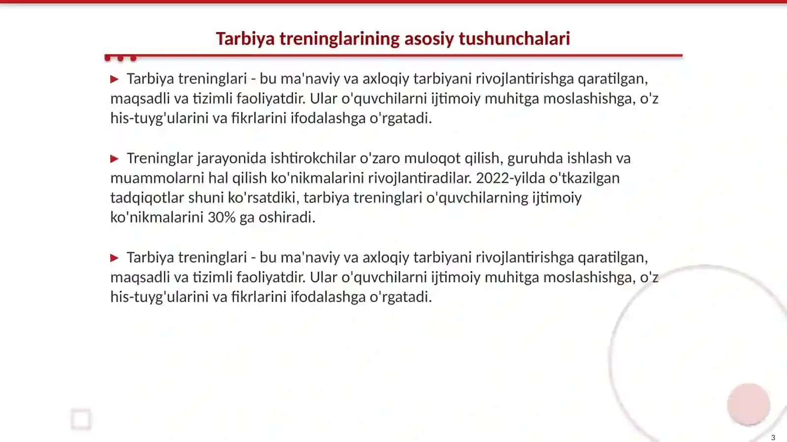 Tarbiyaviy ishlarni tashkil etishda tarbiya treninglaridan foydalanish 3