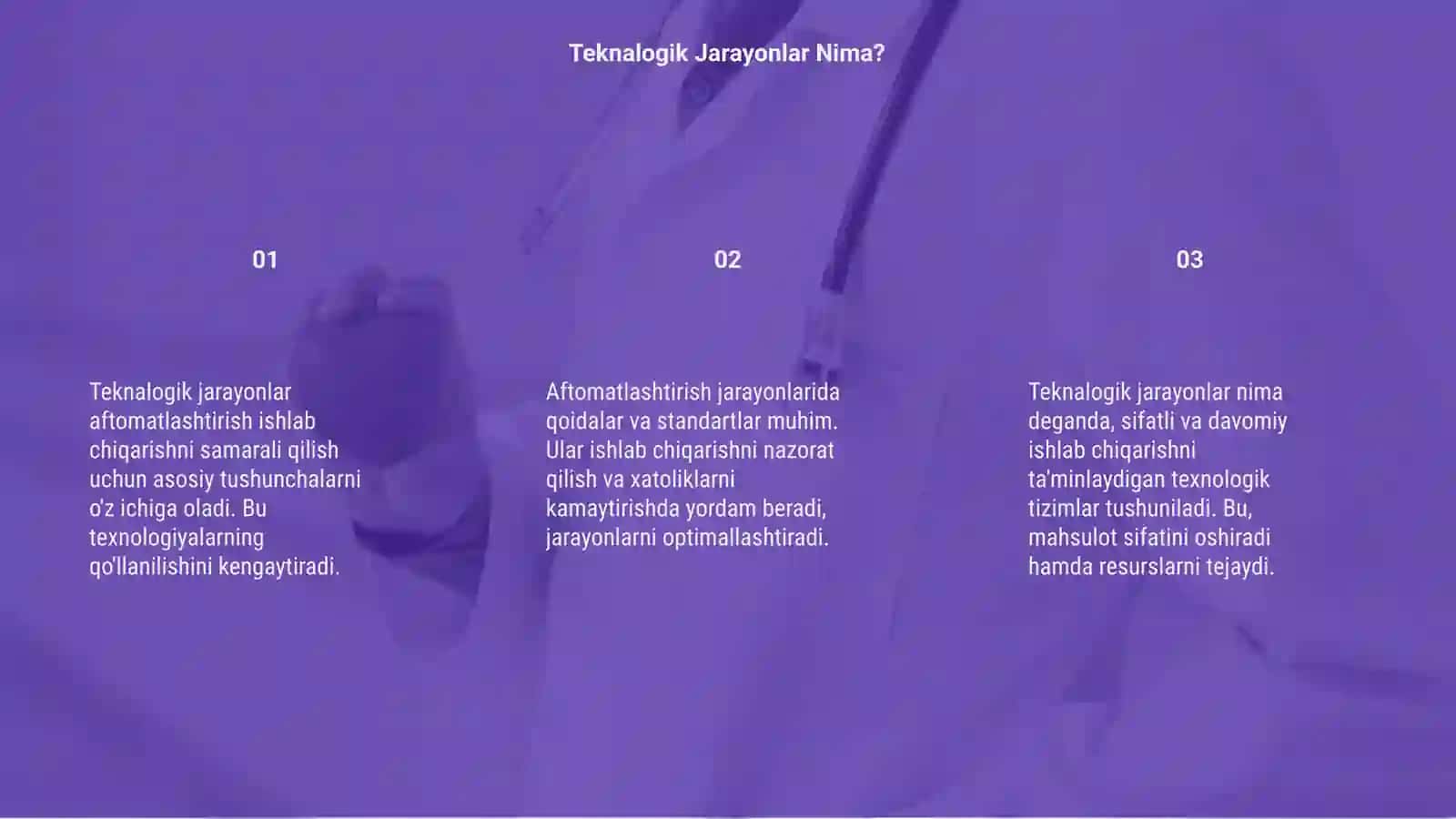 Teknalogigik jarayonlar aftomatlashtirishning asosiy tushuncha va qoidalari 3