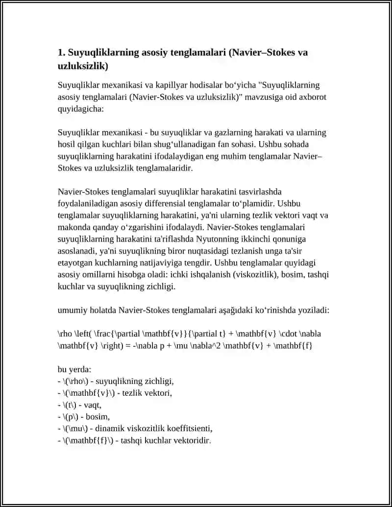 Suyuqliklar mexanikasi, kapillyar hodisalar 3