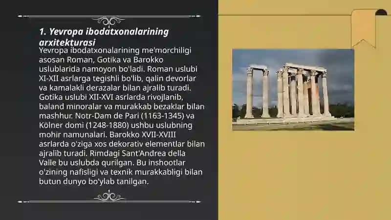 Yunon ibodatxonalarining tiplari, ularning tuzilishining qiyosiy taxlili 3