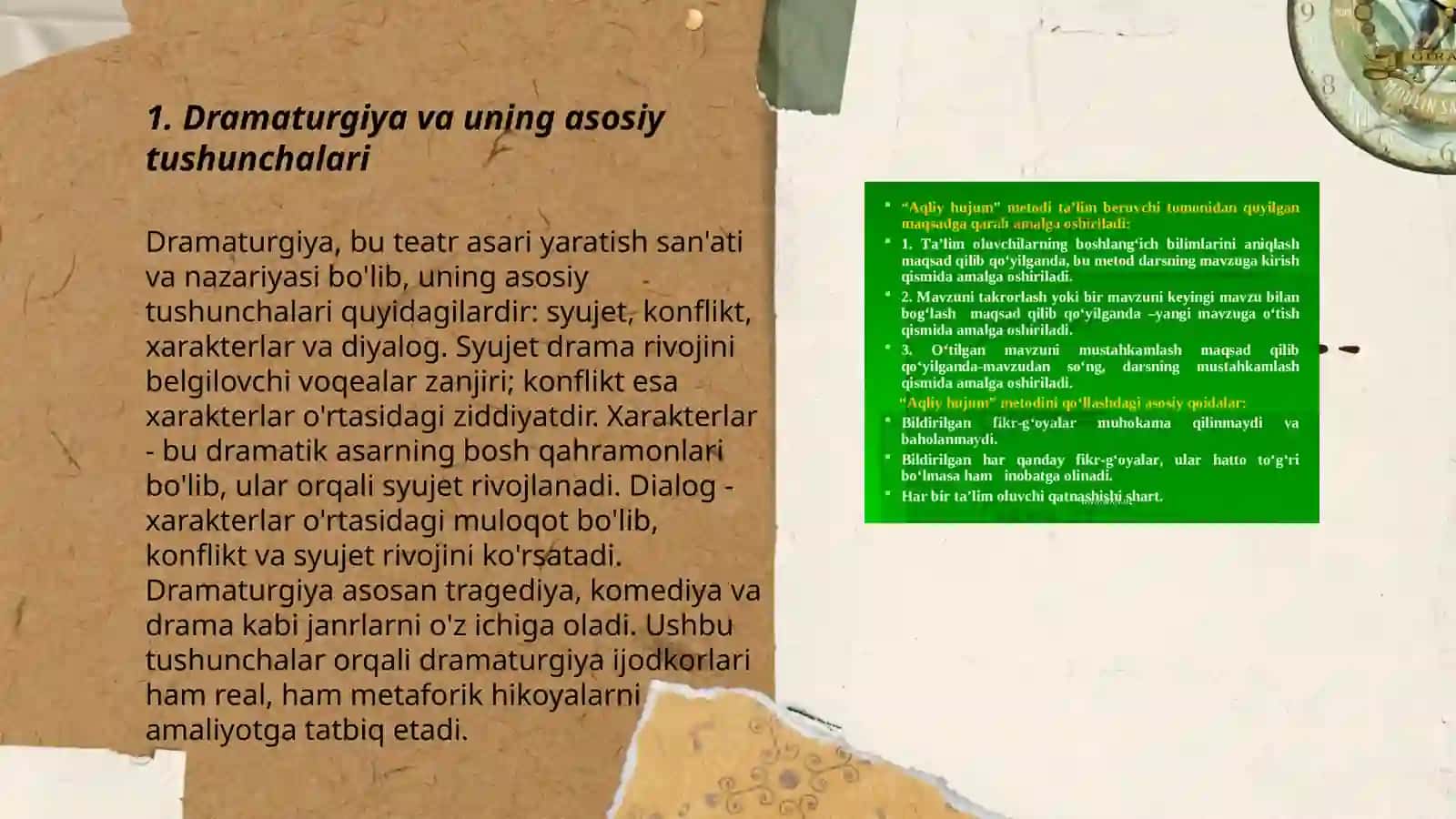 Dramaturgiya va uning janrlari haqida ma'lumot berish 3