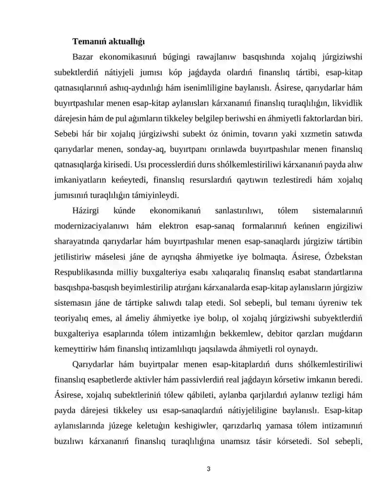 Xojalıq júrgiziwshi subyektlerde qarıydar 3