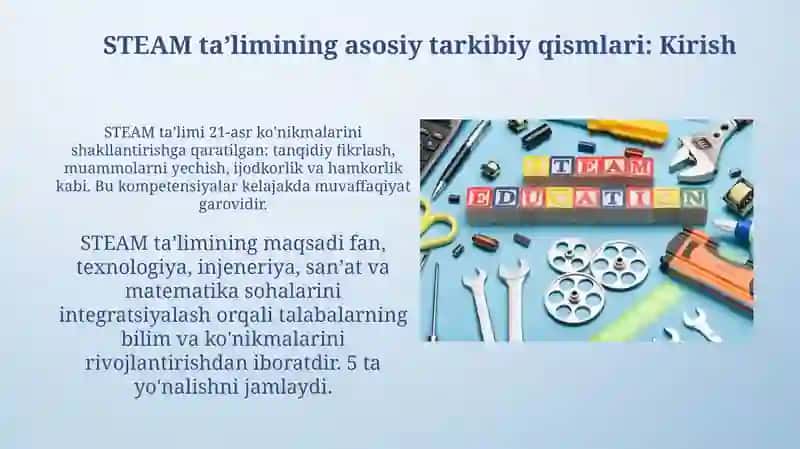 STEAM ta'limining asosiy komponentlari 3