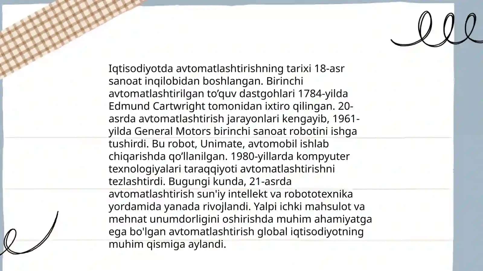 Iqtisodiyotda avtomatlashtirishning tarixi 3