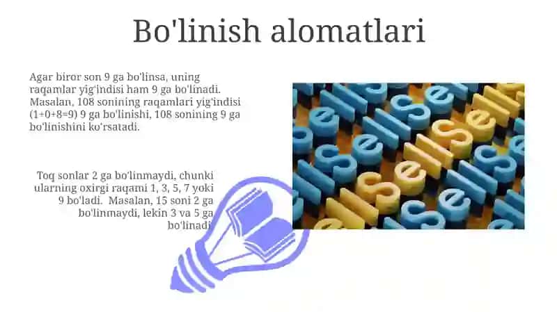 Sonlarning bo'linishi 3
