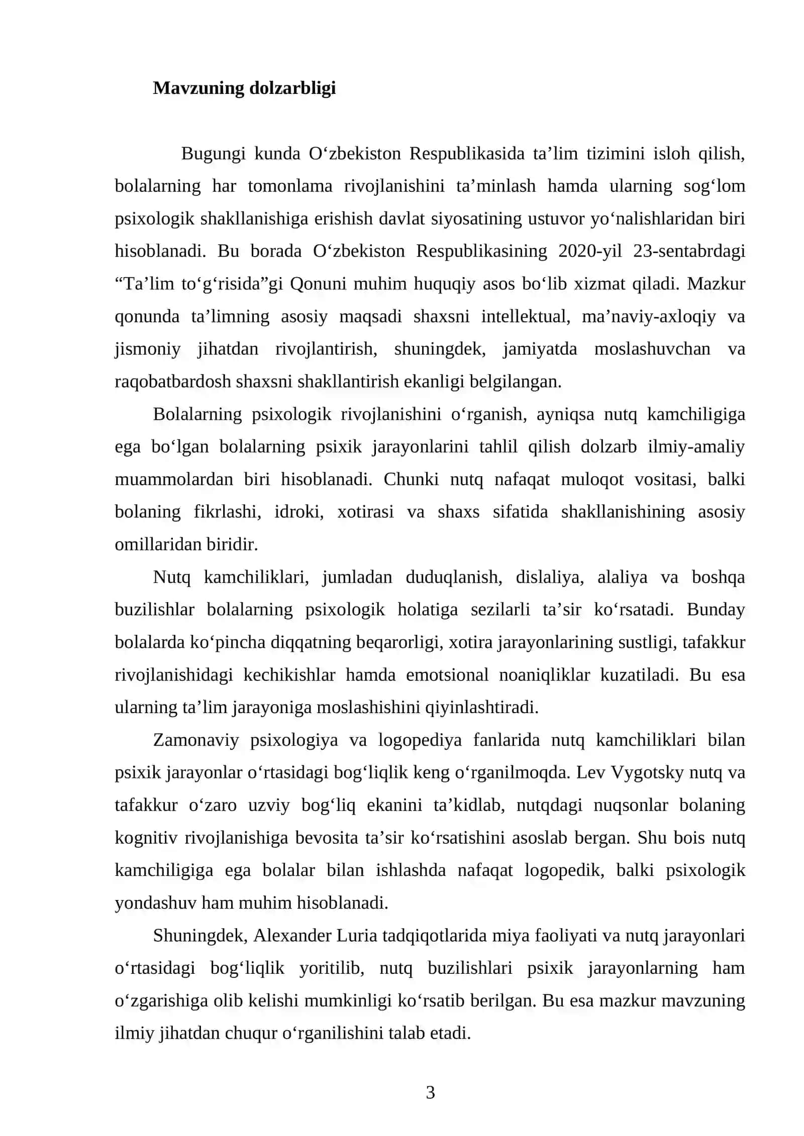 Nutq kamchiligiga ega bo‘lgan bolalar psixologik jarayonlarini o‘rganish 3
