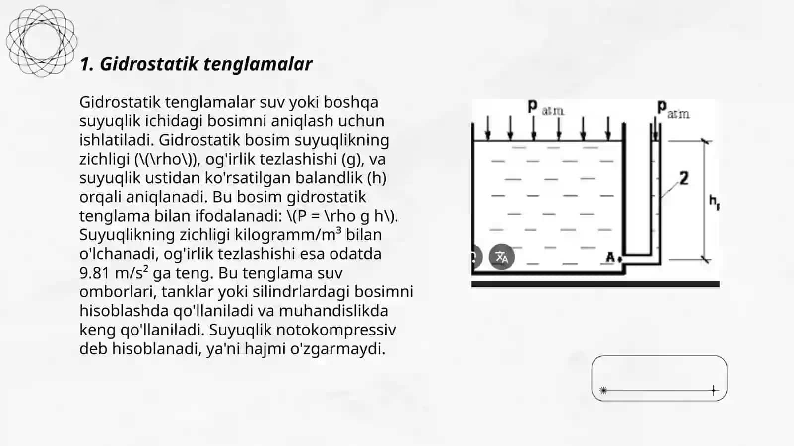 Suyuqliklar mexanikasiga doir masalalar yechish 3