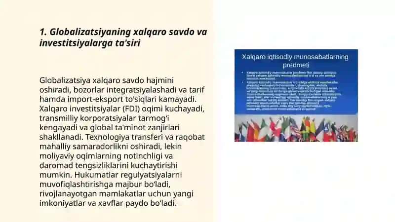 ZAMONAVIY XALQARO IQTISODIY MUNOSABATLARNI SHAKLLANTIRUVCHI ASOSIY OMILLAR 3