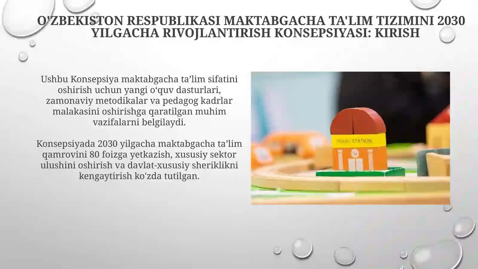 O'zbekiston Respublikasi maktabgacha ta'lim tizimini 2030 yilgacha rivojlantirish konsepsiyasi: Kirish 3