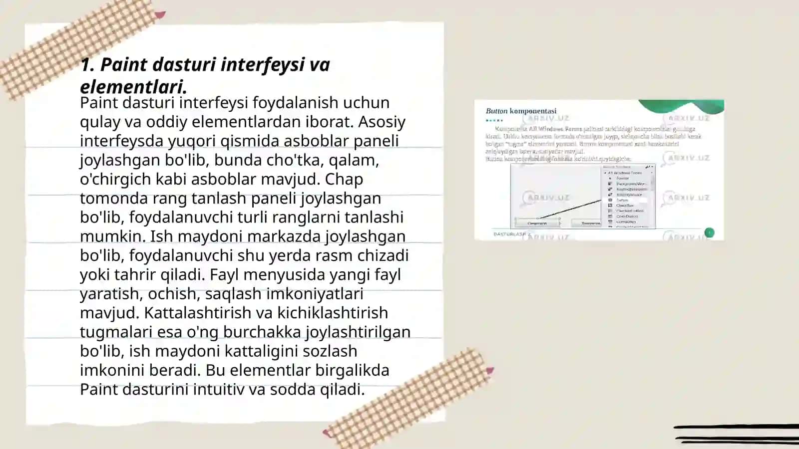 Paint grafik redaktorı bilan ishlashni o'rgatish 3