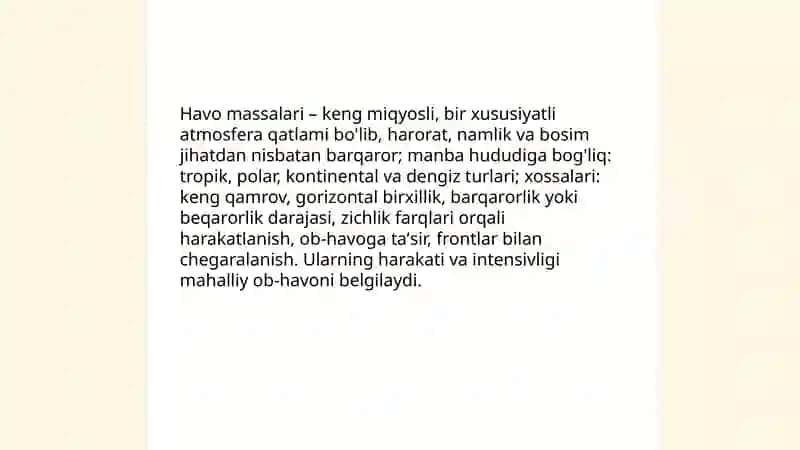Havo massalari va frontlari 3