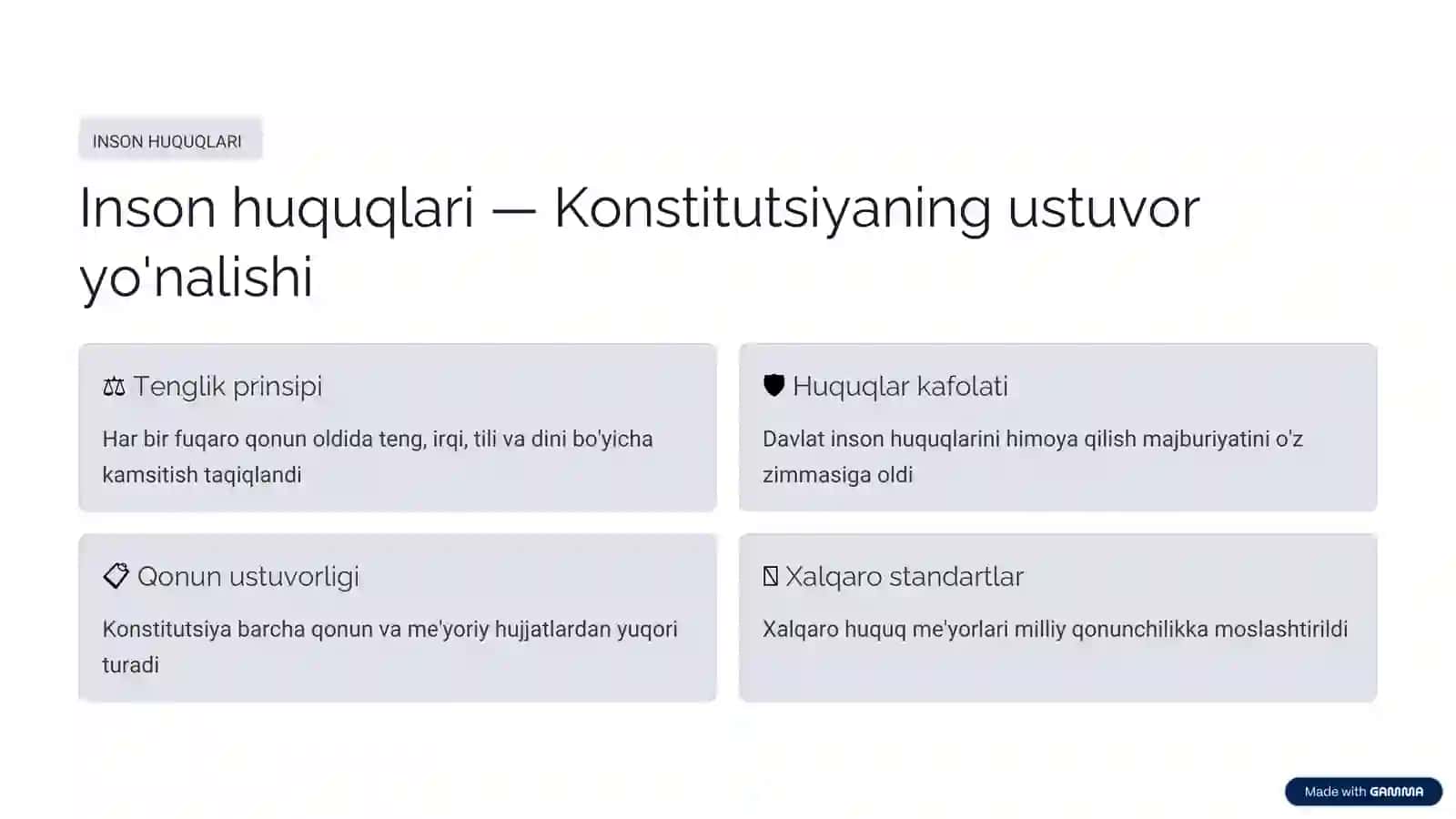 Yangi Konstitutsiyada inson huquqlari va yoshlar siyosati (Tayyor mustaqil ish: 3