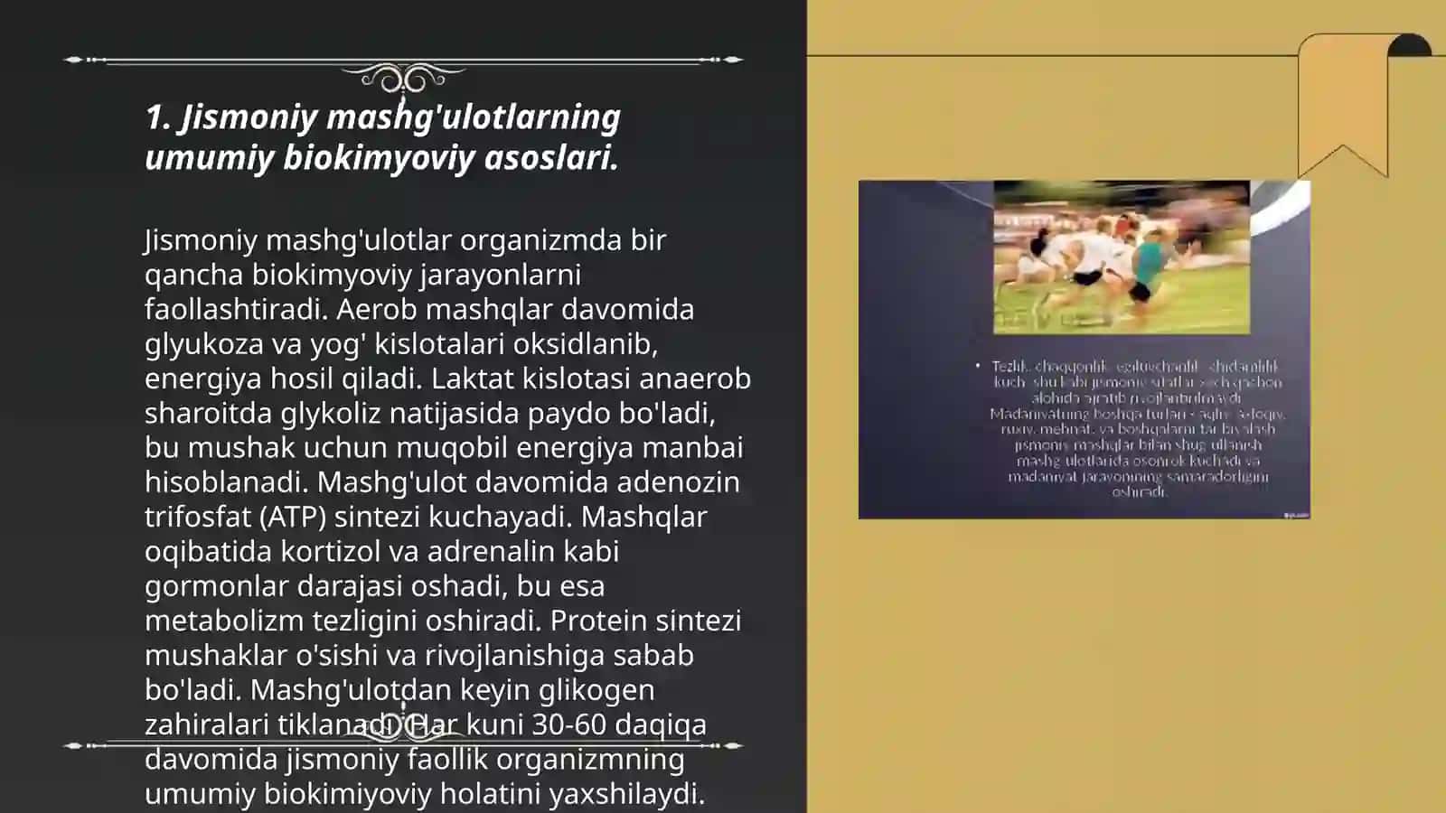 Har xil yoshdagi insonlar bilan jismoniy mashg'ulot usullarining biokimyoviy asoslari 3