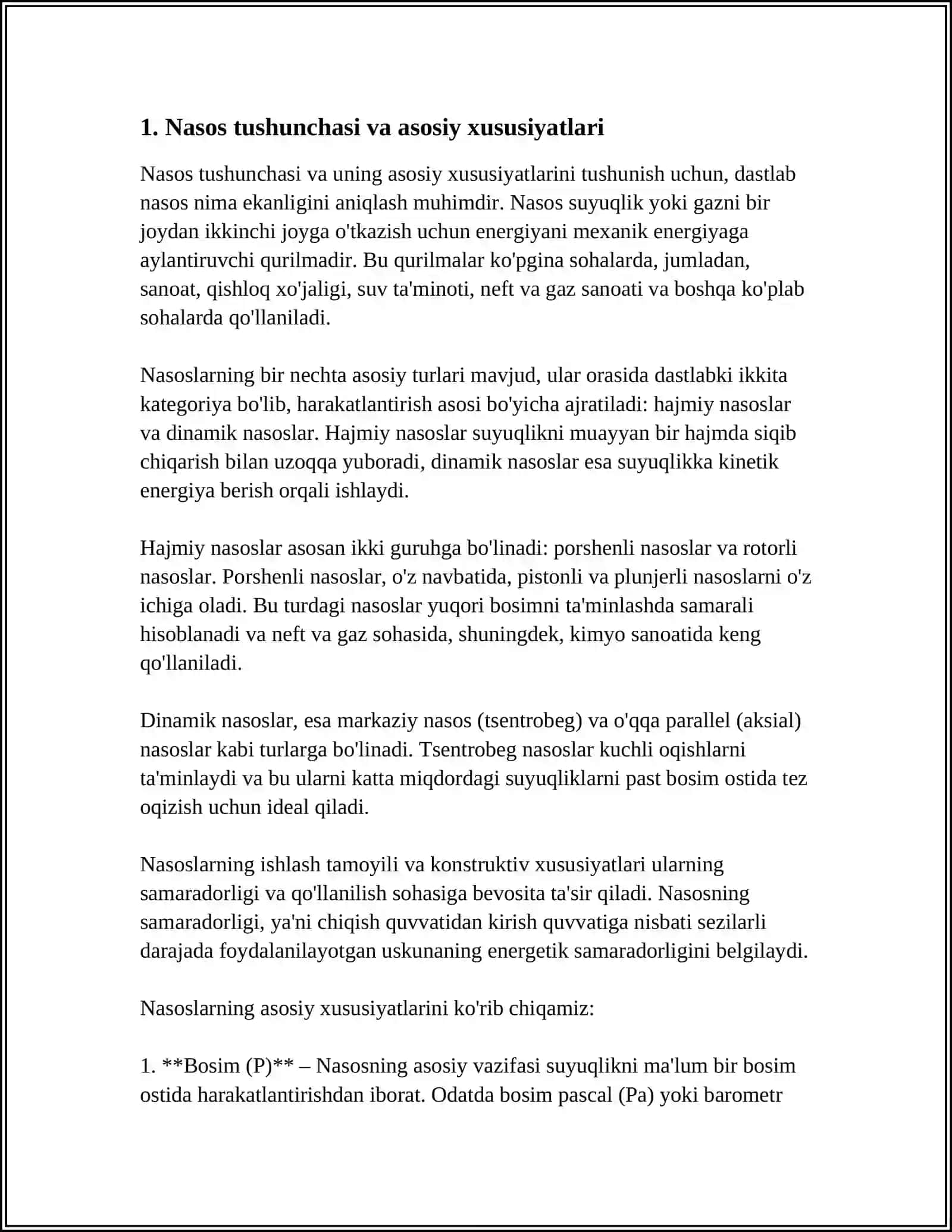 NASOSLAR KLASSIFIKASIYALARI PORSHENLI NASOSLAR 3