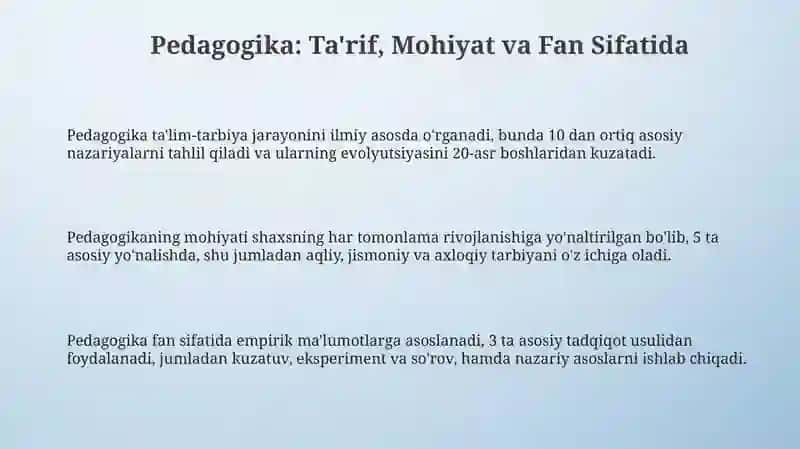 Pedagogika fan sifatida 3