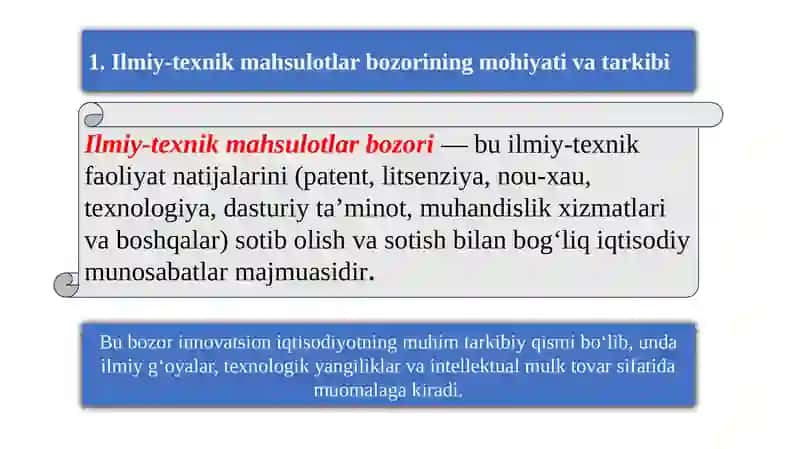 Ilmiy-texnik maxsulotlar bozori va innovatsiyalar difuziyasi 3