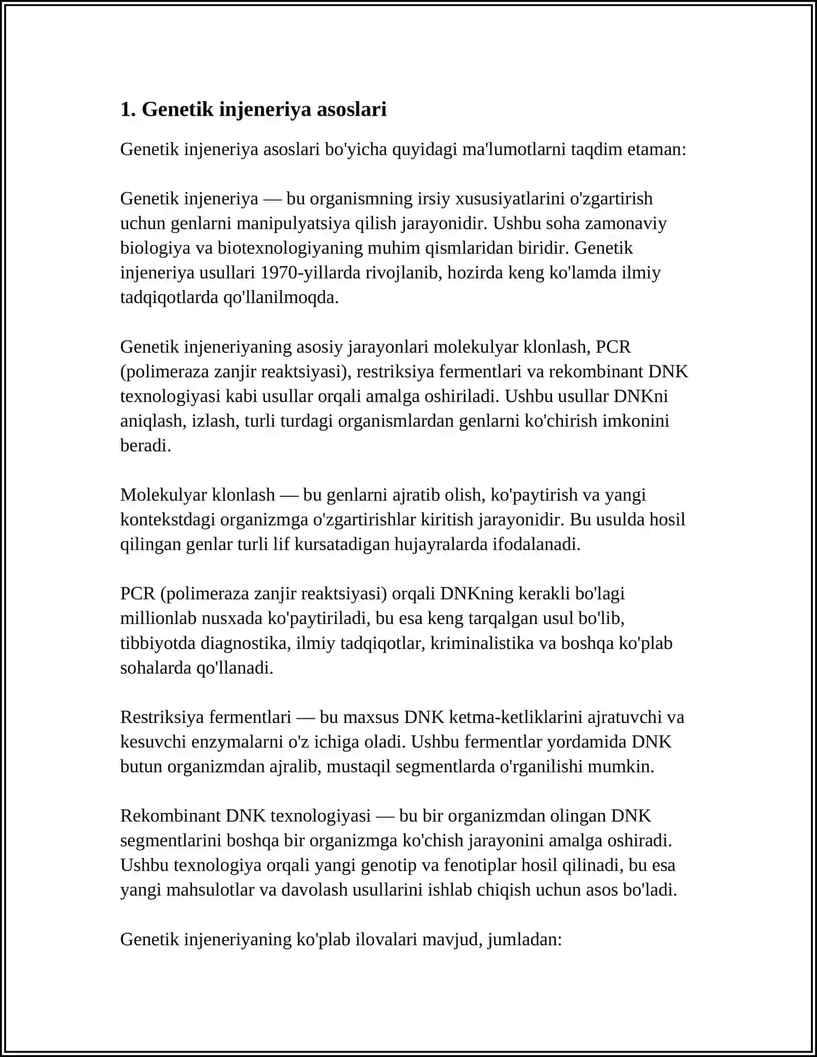 GENETIK INJENERIYA VA BIOTEXNOLOGIYA HAQIDA TUSHUNCHA 3
