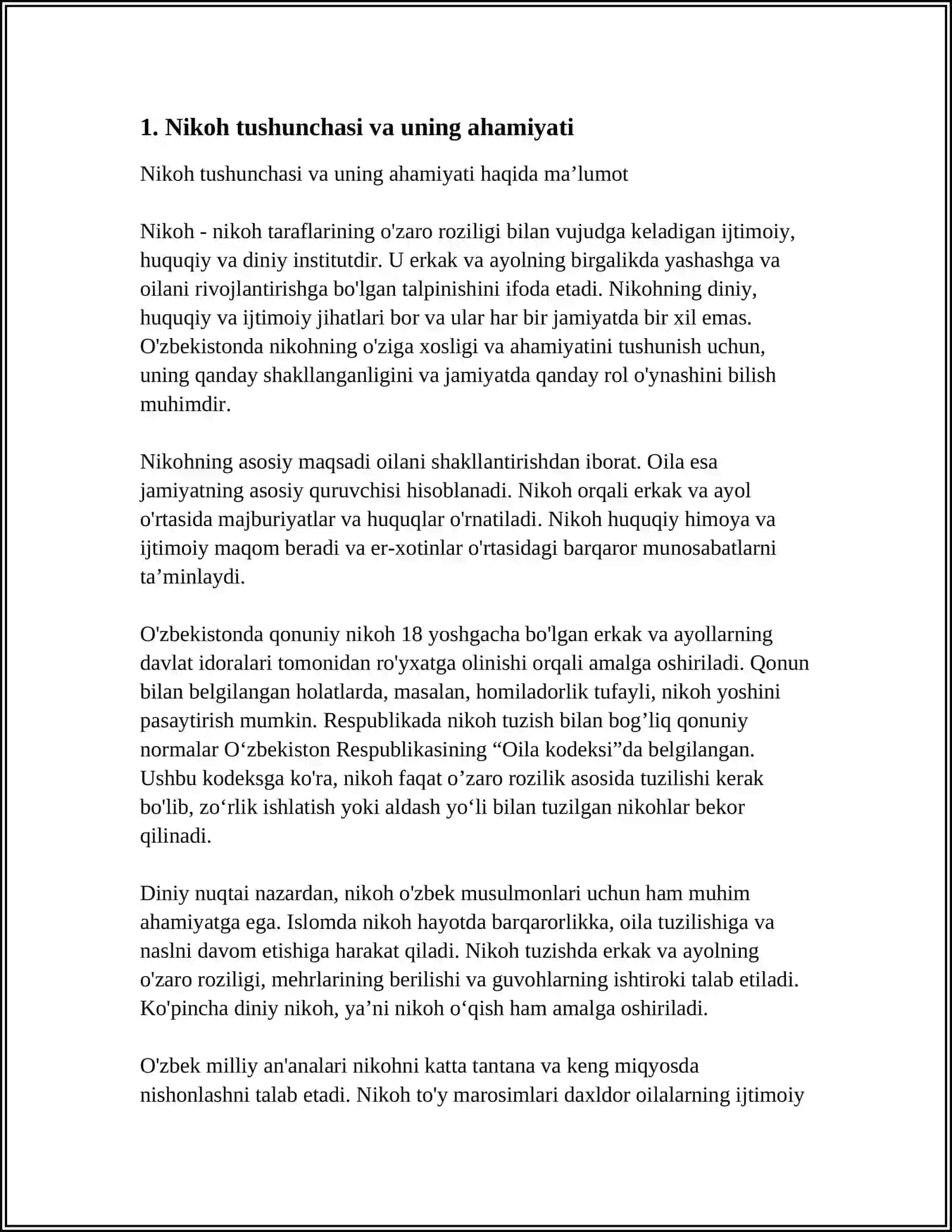 ISLOM HUQUQSHUNOSLIGIDA OILA NIKOH,TALOQ,IDDA,ZIHOR, TUSHUNCHALARI 3