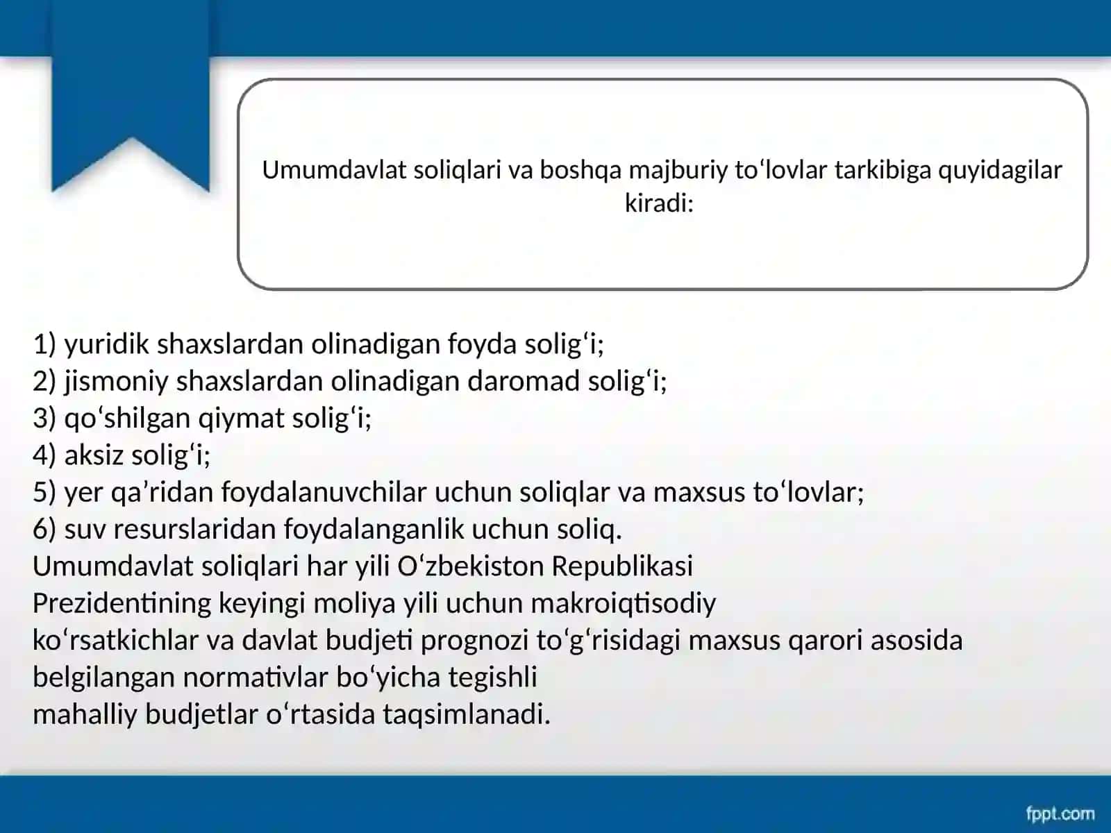 SOLIQLAR VA SOLIQLARGA TENGLASHTIRILGAN TO‘LOVLARGA UMUMIY TAVSIFNOMA 3