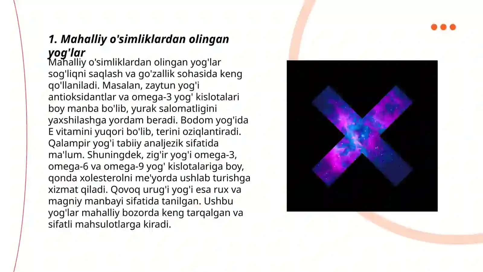 Mahalliy o'simliklardan olingan yog'lar 3
