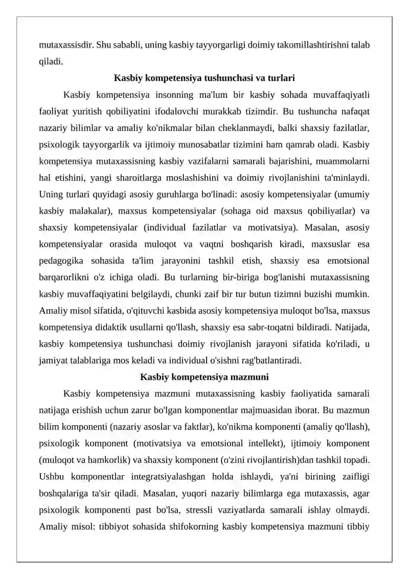 Kasbiy kompetensiyalar va gospital pedagog sifatida o‘qituvchining roli 3
