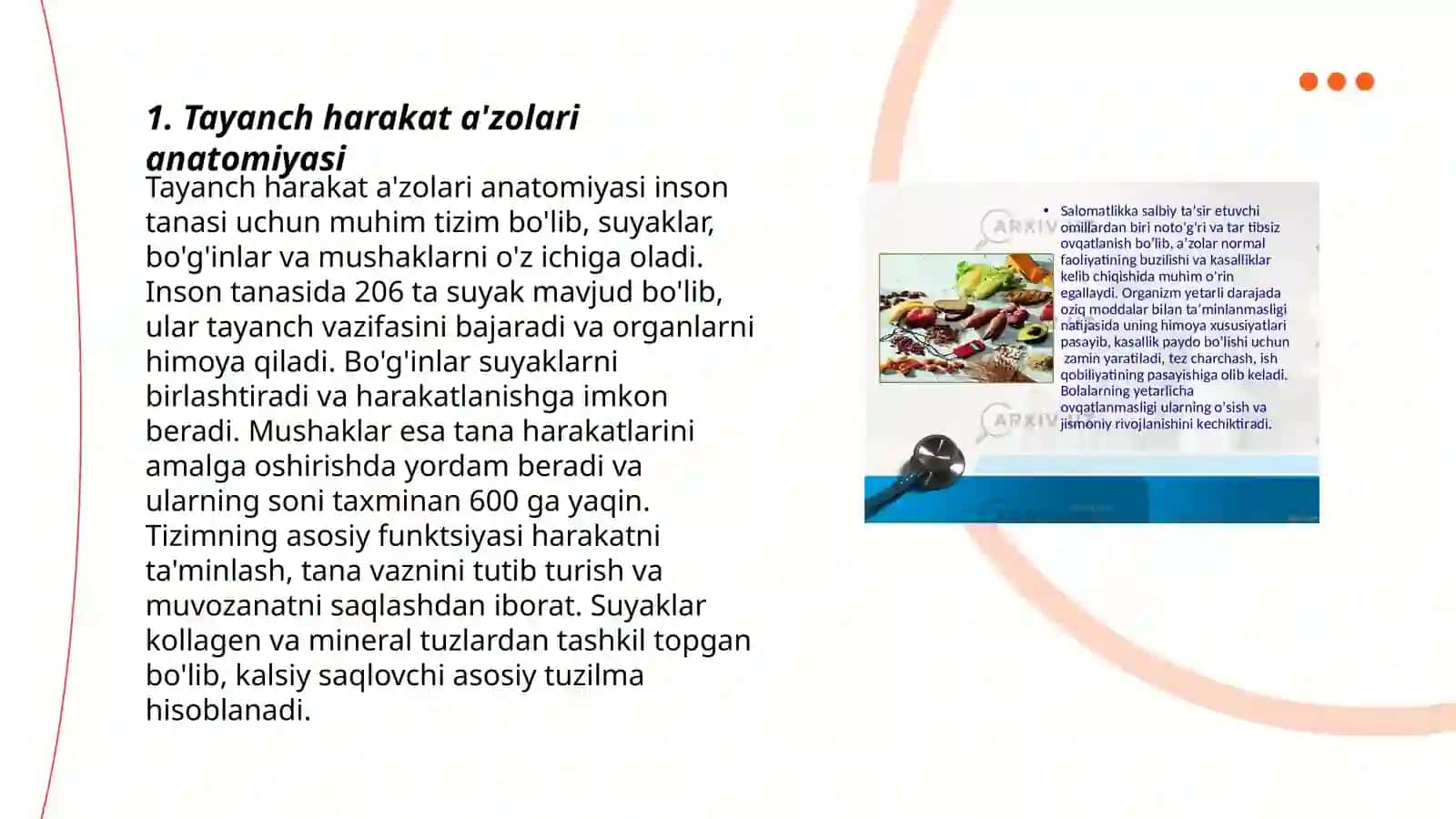 Tayanch harakat azosi haqida umumiy tushuncha 3