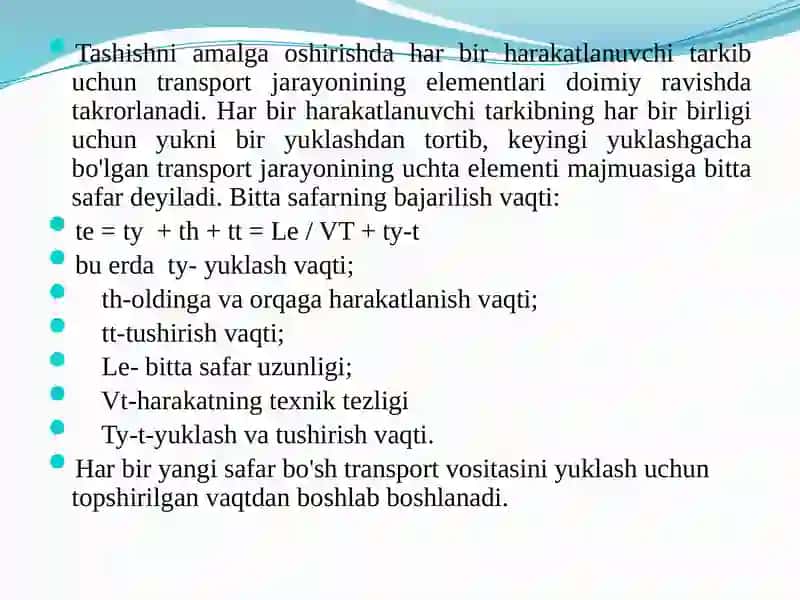 Avtomobil transporti ko'rsatkichlari 3