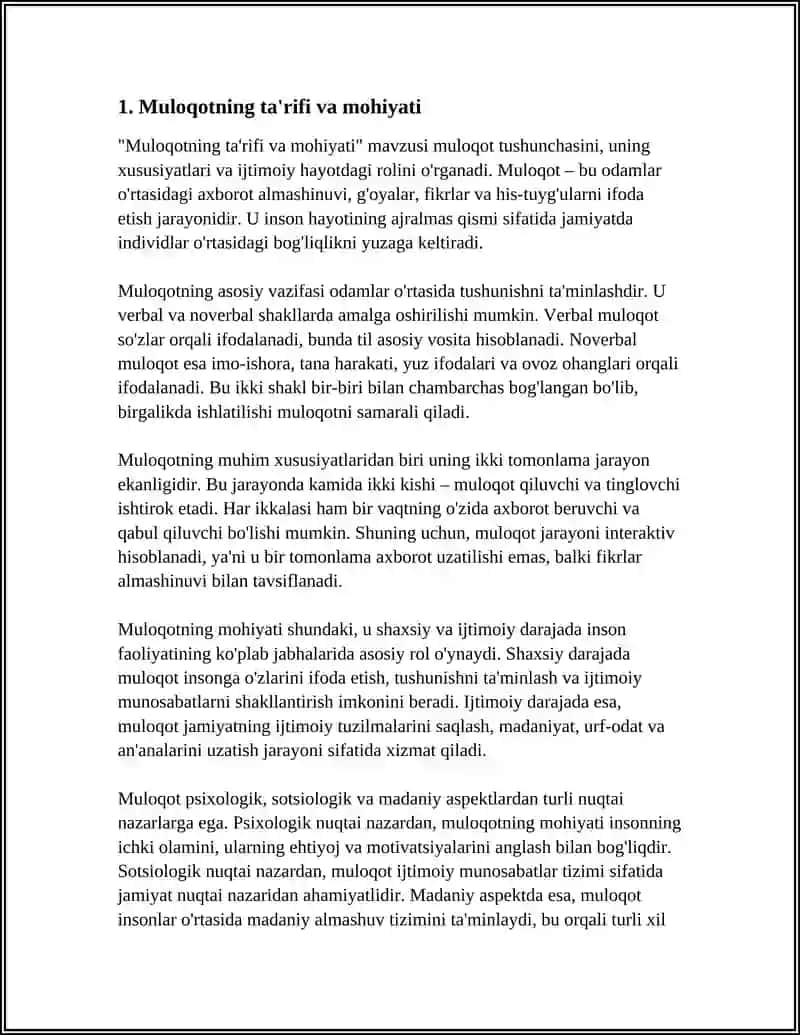 MULOQOT HAQIDA TUSHUNCHA 3