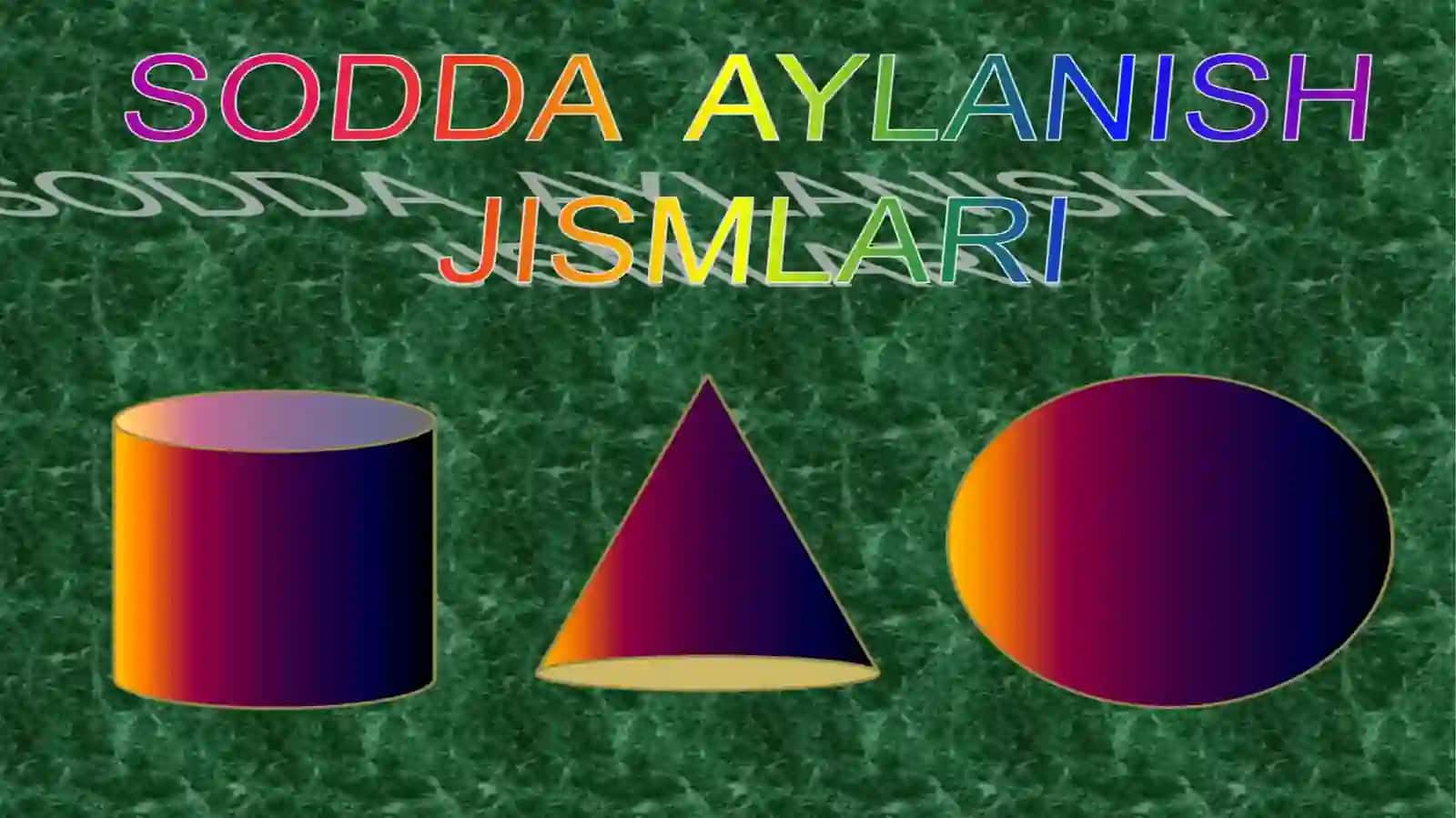 AYLANMA JISMLAR. SILINDR, KONUS, SHAR 3