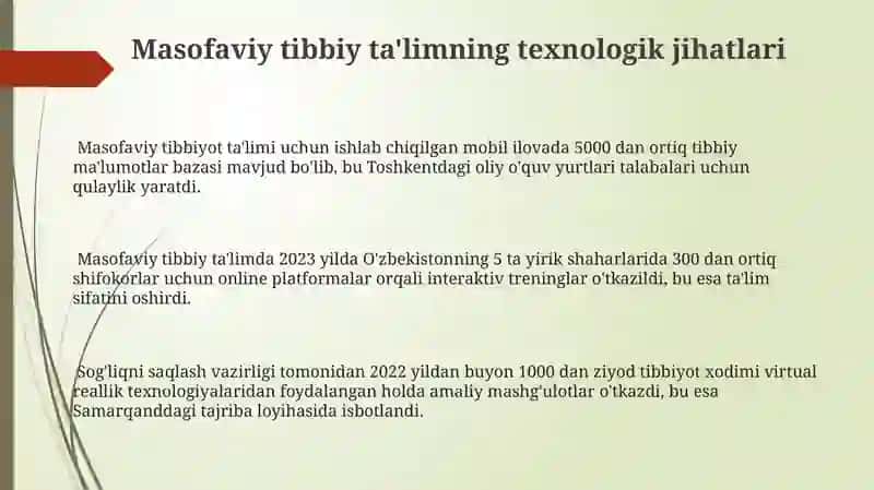 Masofaviy Tibbiy Ta'lim 3