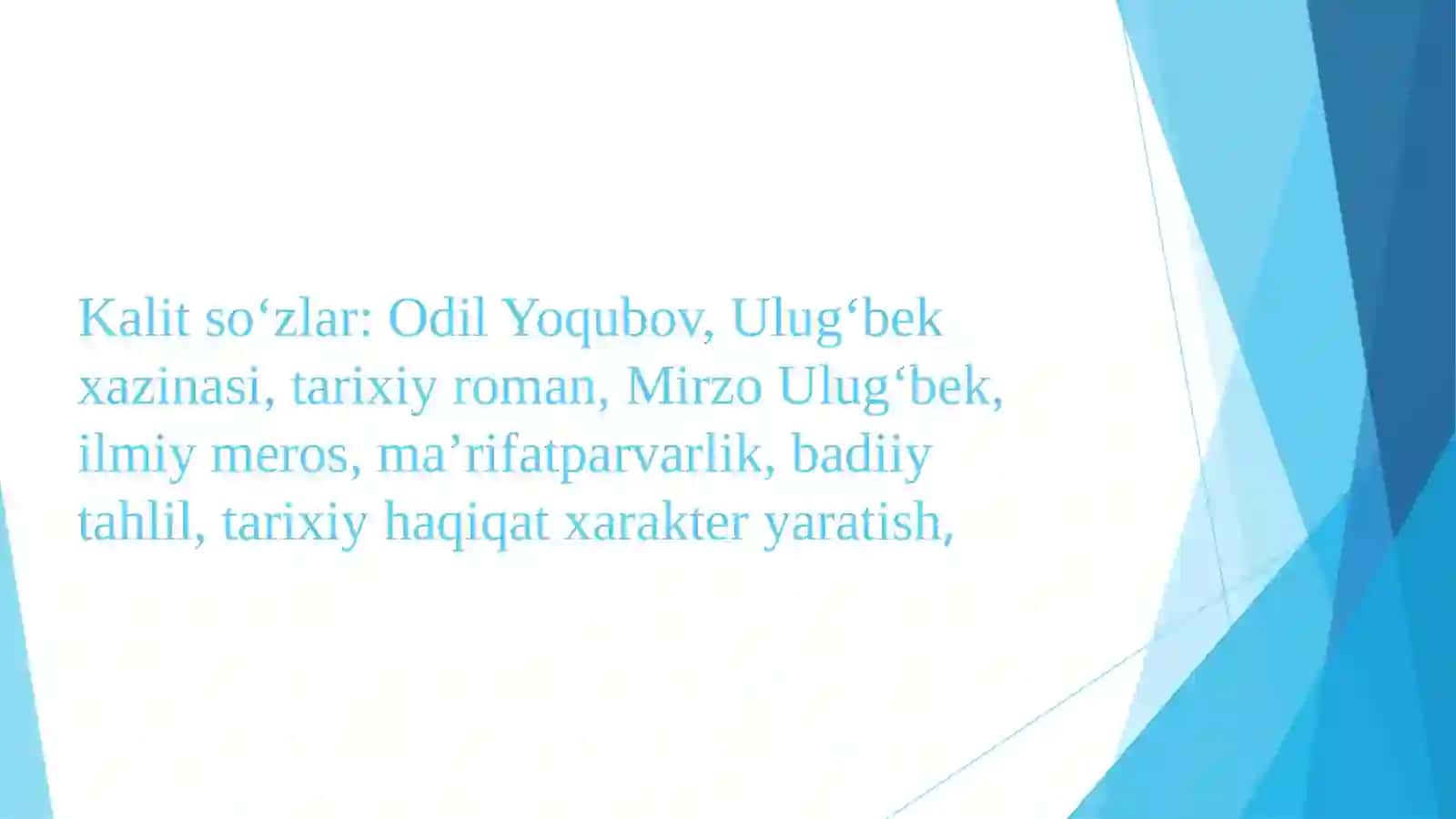 Ulug'bek xazinasi romanining lingvopoetik tahlili 3